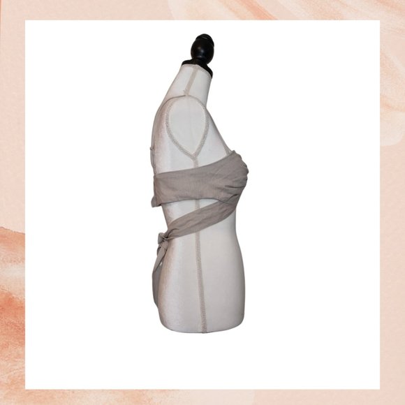 7 For All Mankind Khaki Linen Cut-Out Spaghetti Strap Bustier - Picture 4 of 6